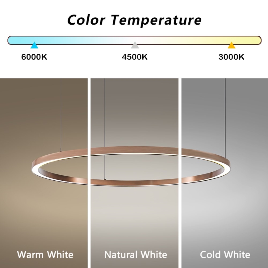 Immax NEO 07327L - FINO LED Dimmable Pendant Lamp on Cable LED/55W/230V, 80 cm, Rose Gold, Tuya + Remote Control