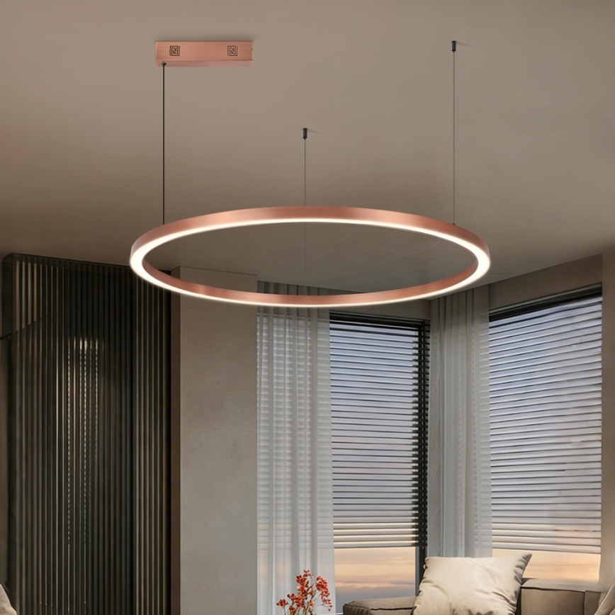 Immax NEO 07327L - FINO LED Dimmable Pendant Lamp on Cable LED/55W/230V, 80 cm, Rose Gold, Tuya + Remote Control