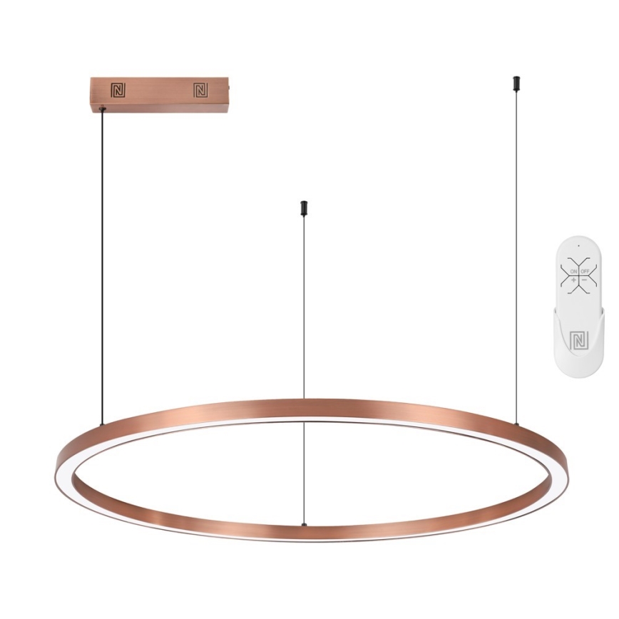 Immax NEO 07327L - FINO LED Dimmable Pendant Lamp on Cable LED/55W/230V, 80 cm, Rose Gold, Tuya + Remote Control