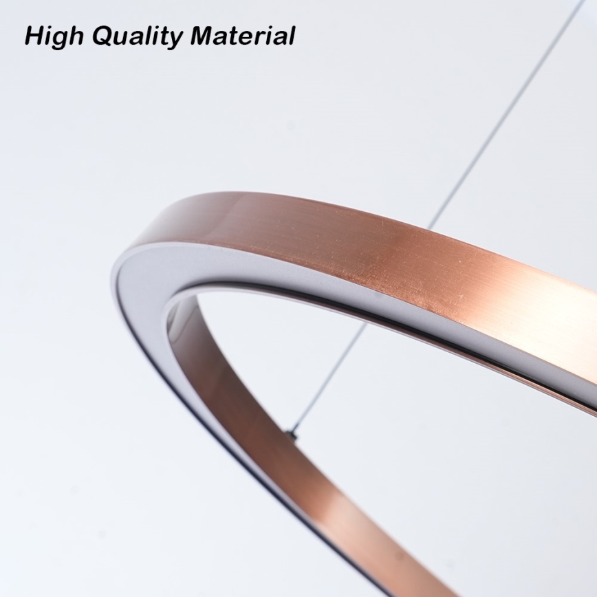 Immax NEO 07327L - FINO LED Dimmable Pendant Lamp on Cable LED/55W/230V, 80 cm, Rose Gold, Tuya + Remote Control