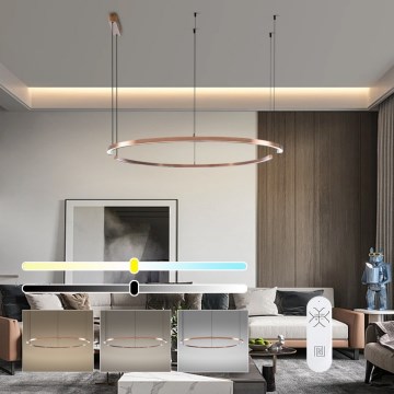 Immax NEO 07328L - FINO LED Dimmable Cable Pendant Lamp LED/72W/230V 120 cm Tuya Rose Gold + Remote Control