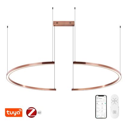 Immax NEO 07328L - FINO LED Dimmable Cable Pendant Light 72W/230V, 120 cm, Rose Gold, Tuya + Remote Control
