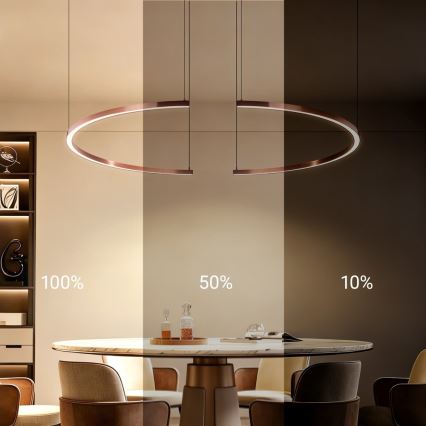 Immax NEO 07328L - FINO LED Dimmable Cable Pendant Light 72W/230V, 120 cm, Rose Gold, Tuya + Remote Control