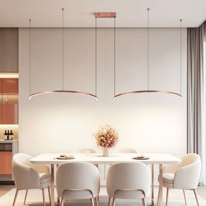 Immax NEO 07328L - FINO LED Dimmable Cable Pendant Light 72W/230V, 120 cm, Rose Gold, Tuya + Remote Control