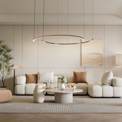 Immax NEO 07328L - FINO LED Dimmable Cable Pendant Light 72W/230V, 120 cm, Rose Gold, Tuya + Remote Control