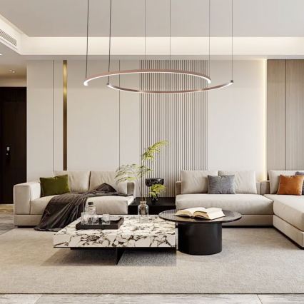 Immax NEO 07328L - FINO LED Dimmable Cable Pendant Light 72W/230V, 120 cm, Rose Gold, Tuya + Remote Control