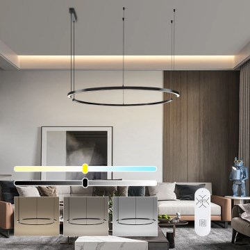 Immax NEO 07329L - FINO Dimmable Cable Pendant Light LED/72W/230V 120 cm Black Tuya-enabled + Remote Control