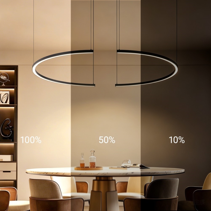 Immax NEO 07329L - FINO Dimmable Cable Pendant Light LED/72W/230V 120 cm Black Tuya-enabled + Remote Control