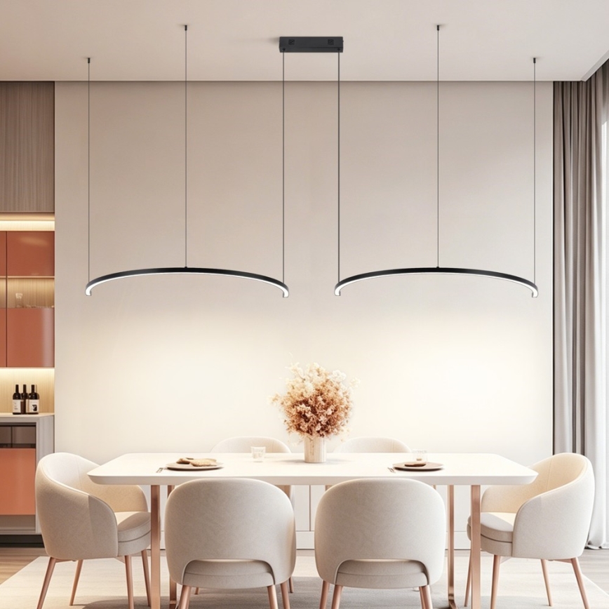 Immax NEO 07329L - FINO Dimmable Cable Pendant Light LED/72W/230V 120 cm Black Tuya-enabled + Remote Control