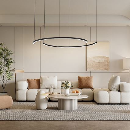 Immax NEO 07329L - FINO Dimmable Cable Pendant Light LED/72W/230V 120 cm Black Tuya-enabled + Remote Control