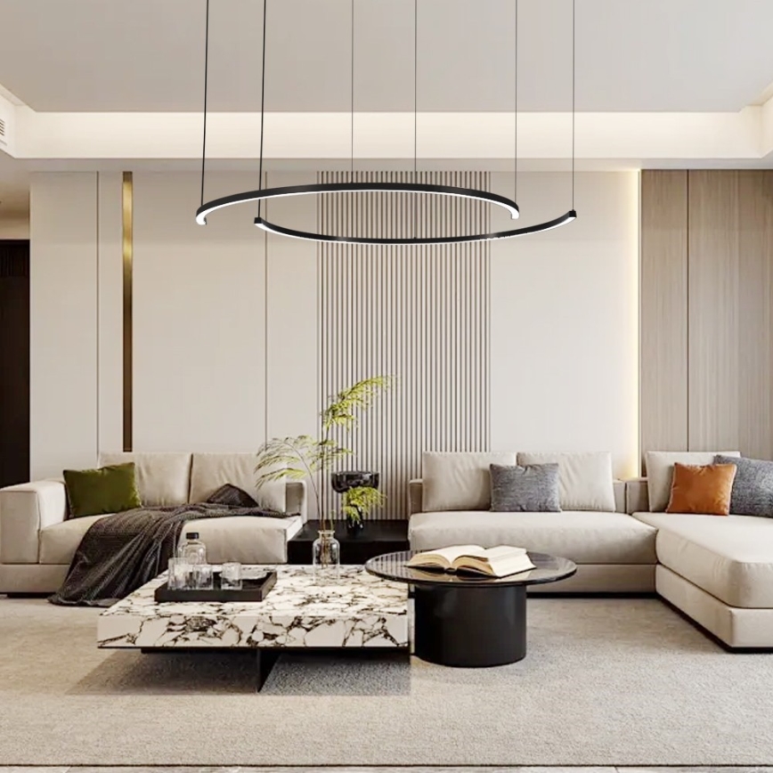 Immax NEO 07329L - FINO Dimmable Cable Pendant Light LED/72W/230V 120 cm Black Tuya-enabled + Remote Control
