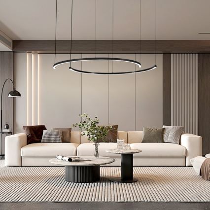 Immax NEO 07329L - FINO Dimmable Cable Pendant Light LED/72W/230V 120 cm Black Tuya-enabled + Remote Control