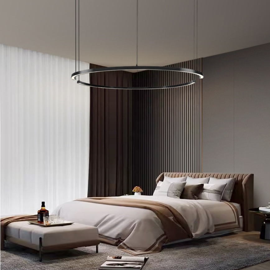 Immax NEO 07329L - FINO Dimmable Cable Pendant Light LED/72W/230V 120 cm Black Tuya-enabled + Remote Control