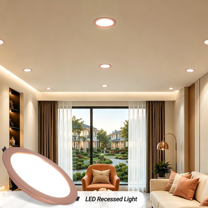 Immax NEO 07331L - LED Dimmable Recessed Downlight DOWN LED/36W/230V Wi-Fi Tuya Ø 23 cm Rose Gold
