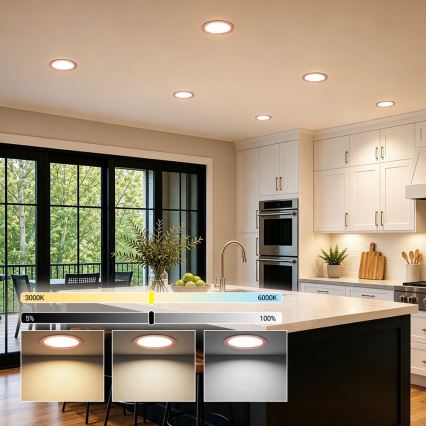 Immax NEO 07331L - LED Dimmable Recessed Downlight DOWN LED/36W/230V Wi-Fi Tuya Ø 23 cm Rose Gold