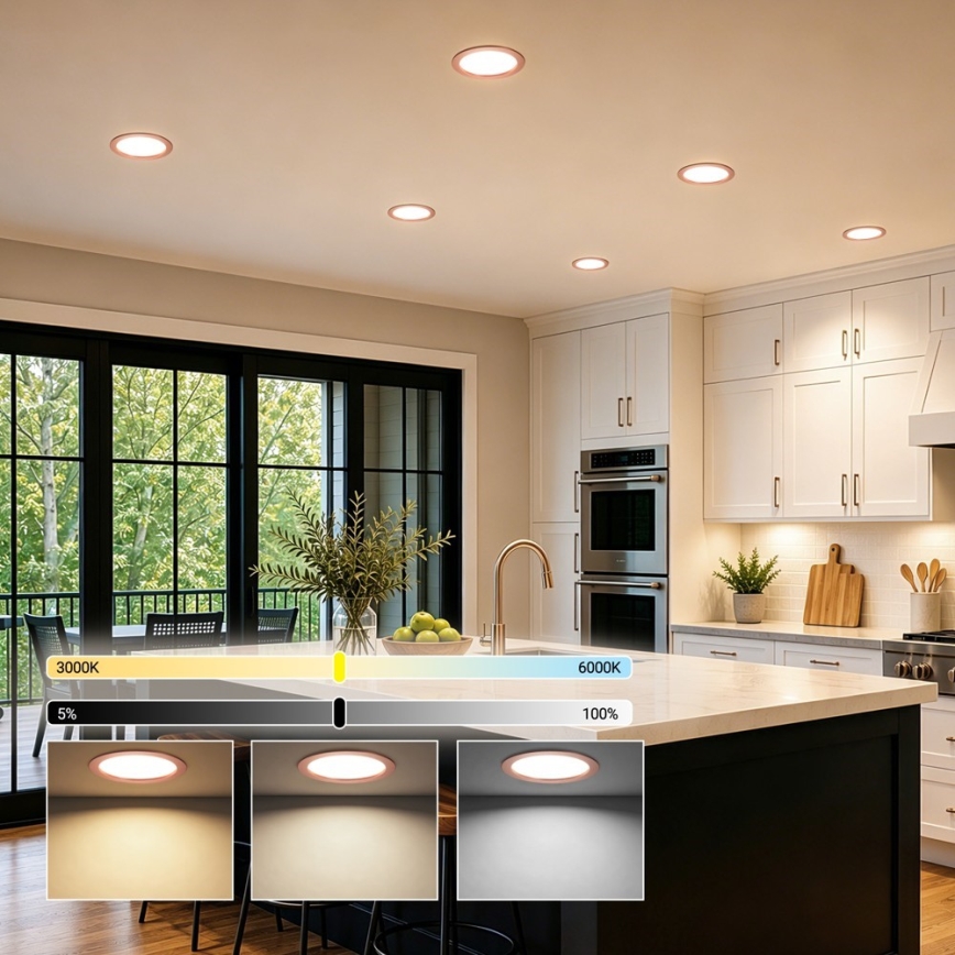 Immax NEO 07331L - LED Dimmable Recessed Downlight DOWN LED/36W/230V Wi-Fi Tuya Ø 23 cm Rose Gold