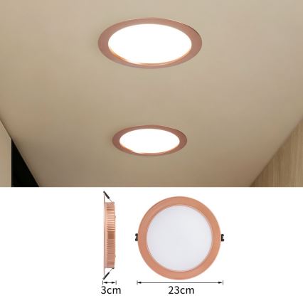 Immax NEO 07331L - LED Dimmable Recessed Downlight DOWN LED/36W/230V Wi-Fi Tuya Ø 23 cm Rose Gold