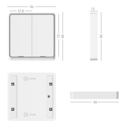 Immax NEO 07507L - Switch 2-button SMART 1xCR2430 Zigbee 3.0 Tuya