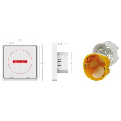 Immax NEO 07513L - 2-button switch SMART 230V Wi-Fi Tuya