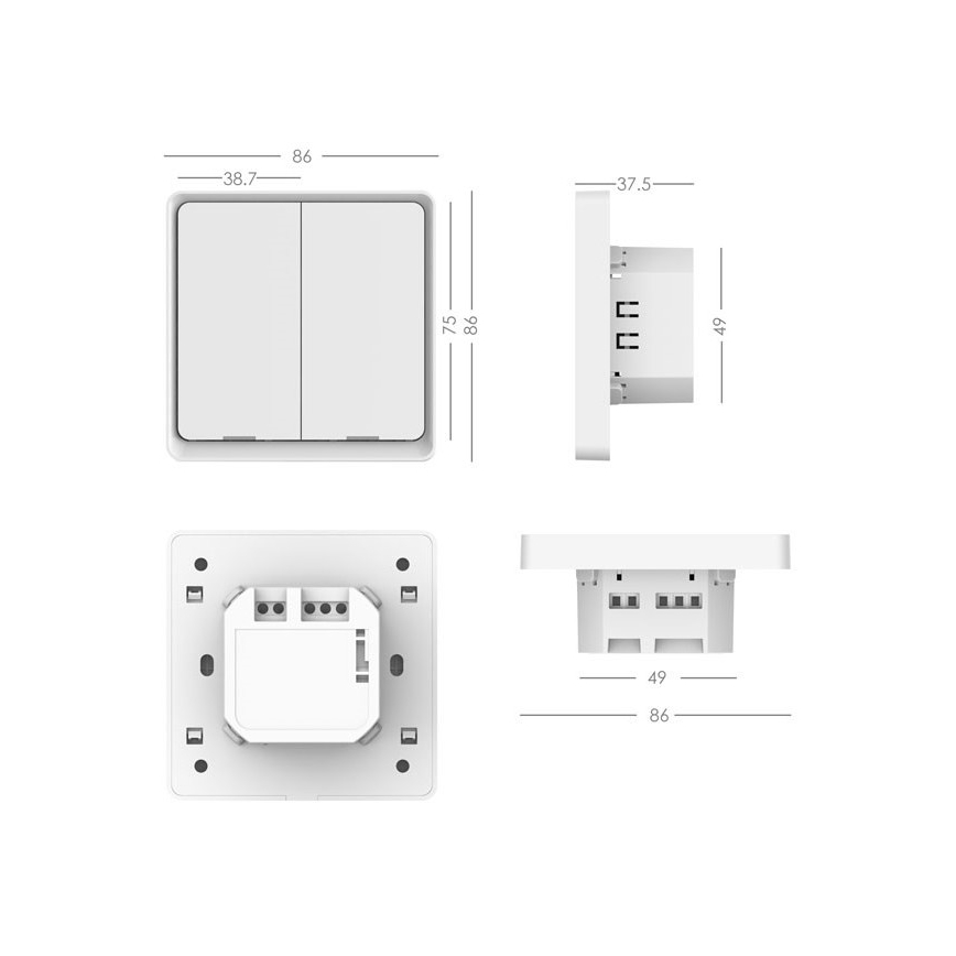 Immax NEO 07513L - 2-button switch SMART 230V Wi-Fi Tuya