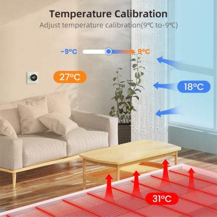 Immax NEO 07535L - Smart thermostat for electric underfloor heating 230V/16A Wi-Fi Tuya