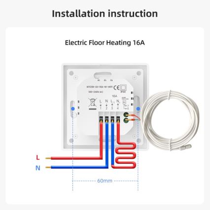 Immax NEO 07535L - Smart thermostat for electric underfloor heating 230V/16A Wi-Fi Tuya