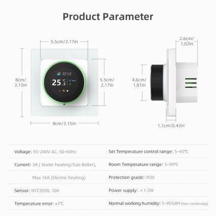 Immax NEO 07535L - Smart thermostat for electric underfloor heating 230V/16A Wi-Fi Tuya