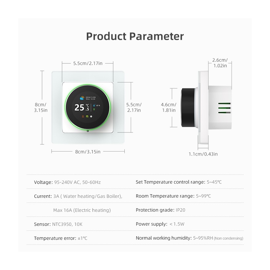 Immax NEO 07535L - Smart thermostat for electric underfloor heating 230V/16A Wi-Fi Tuya