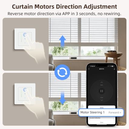 Immax NEO 07540L - Smart switch for controlling blinds and roller shutters, 230V, Wi-Fi (Tuya)