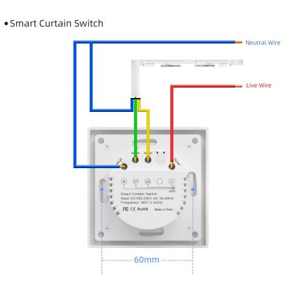 Immax NEO 07540L - Smart switch for controlling blinds and roller shutters, 230V, Wi-Fi (Tuya)