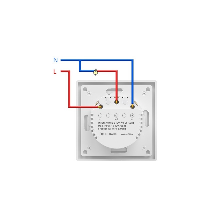 Immax NEO 07549L - SMART single-button switch 230V