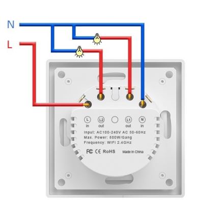 Immax NEO 07550L - 2-Button SMART Switch 230V