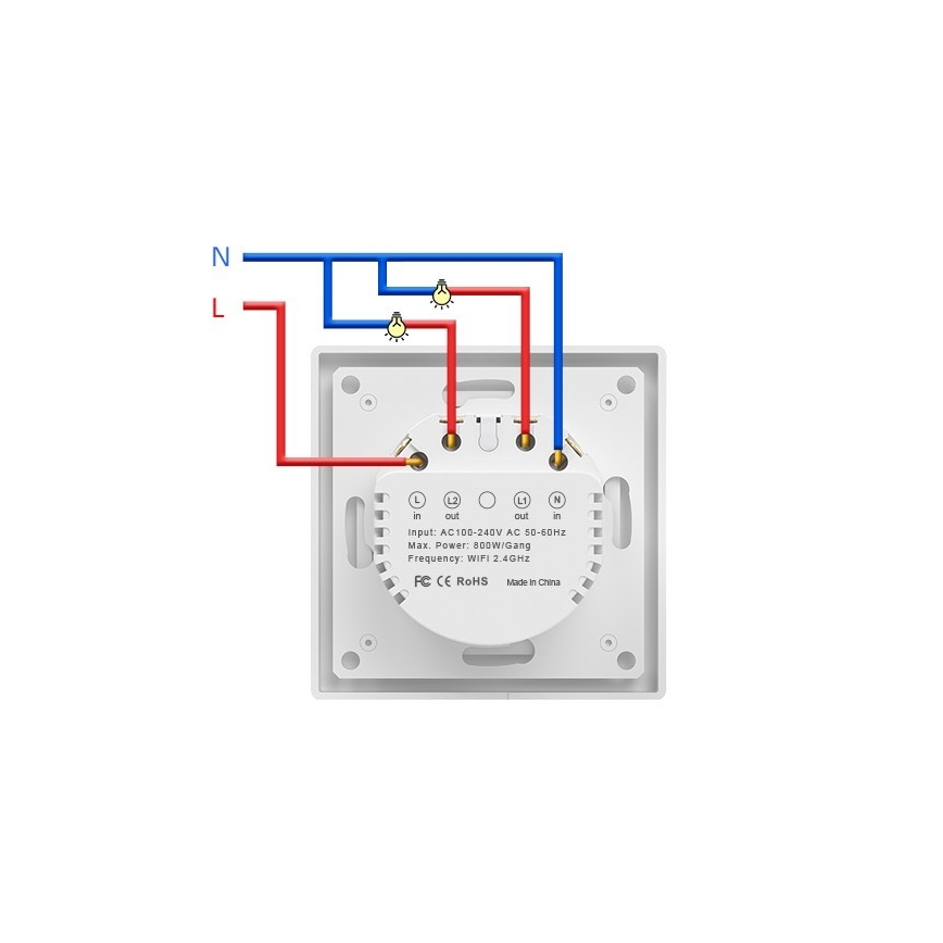 Immax NEO 07550L - 2-Button Smart Switch 230V Tuya