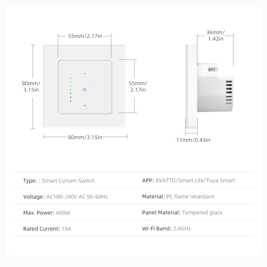 Immax NEO 07551L - Smart 230V switch for controlling blinds and roller shutters