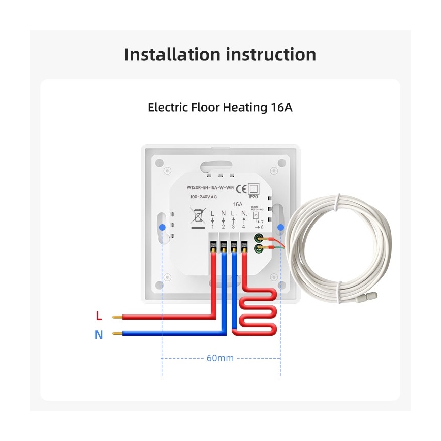 Immax NEO 07555L - SMART Thermostat for Electric Underfloor Heating 230V/16A