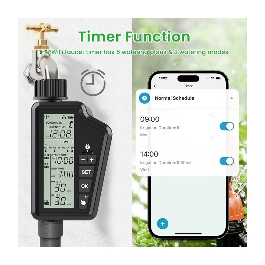 Immax NEO 07556L - Tuya Wi‑Fi Irrigation Valve 4xAA IP65