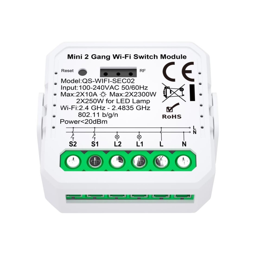 Immax NEO 07571L - Smart controller NEO LITE V7 2-button Wi-Fi Tuya