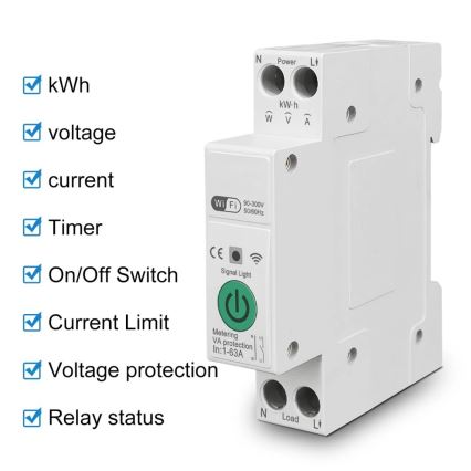 Immax NEO 07574L - Smart circuit breaker 1-phase 1-63A Wi-Fi Tuya