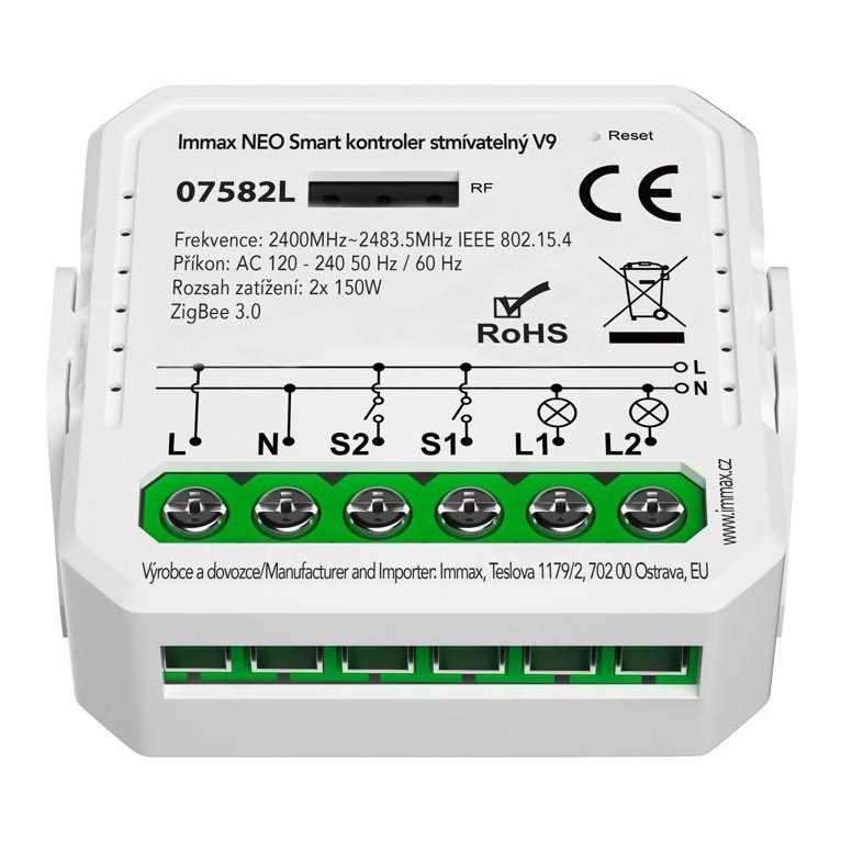 Immax Neo 07582L - Smart dimmable controller V9 2-button Tuya