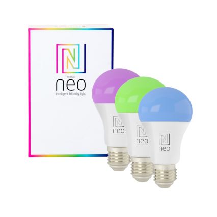 Immax NEO 07712CDO - SET 3x LED RGB+CCT Dimmable bulb E27/9W/230V Wi-Fi Tuya + remote control