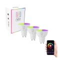 Immax NEO 07724C - SET 3x LED RGB+CCT Dimmable bulb GU10/4,8W/230V 2700K Wi-Fi Tuya