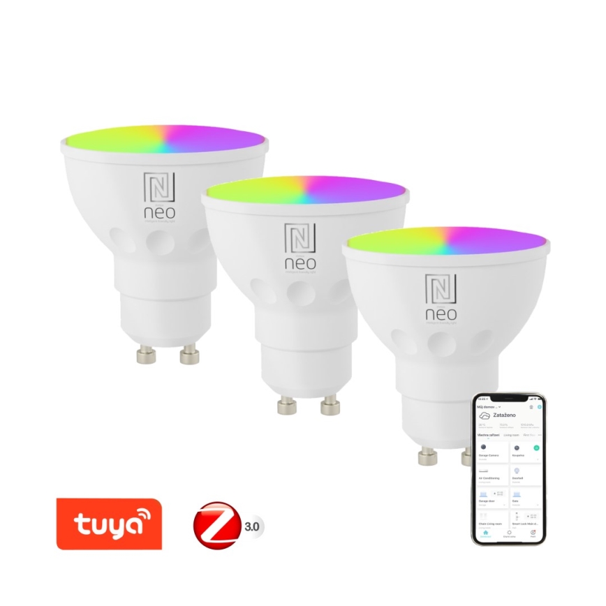 Immax NEO 07777C - SET 3x LED RGB+CCT Dimmable bulb GU10/4,8W/230V Tuya