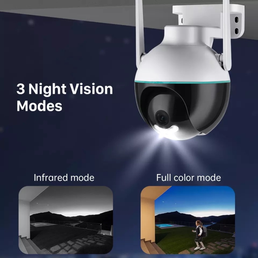 Immax NEO 07782L - Smart outdoor camera with sensor BALL 355° P/T 4MP IP65 Wi-Fi Tuya