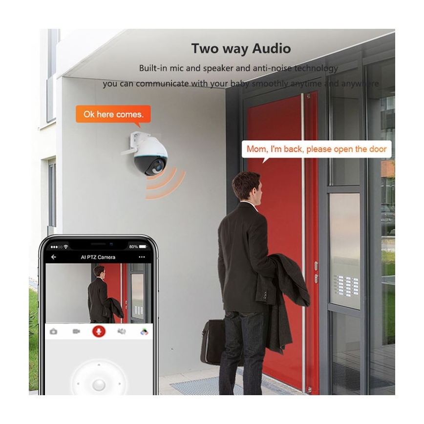 Immax NEO 07782L - Smart outdoor camera with sensor BALL 355° P/T 4MP IP65 Wi-Fi Tuya