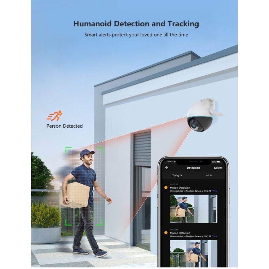 Immax NEO 07782L - Smart outdoor camera with sensor BALL 355° P/T 4MP IP65 Wi-Fi Tuya