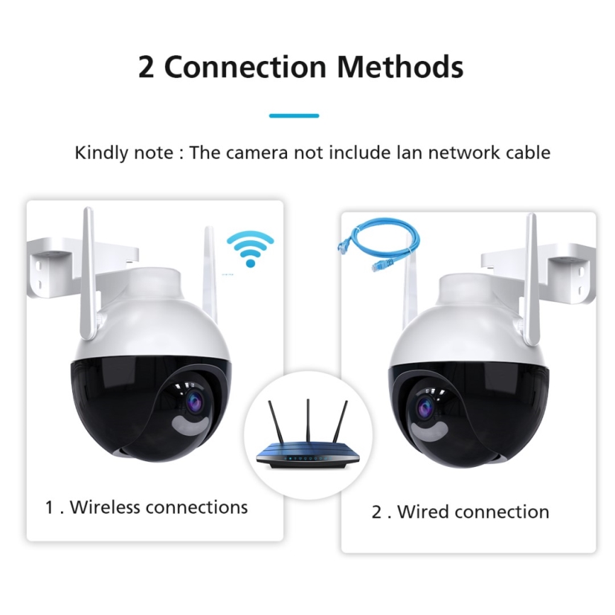 Immax NEO 07782L - Smart outdoor camera with sensor BALL 355° P/T 4MP IP65 Wi-Fi Tuya