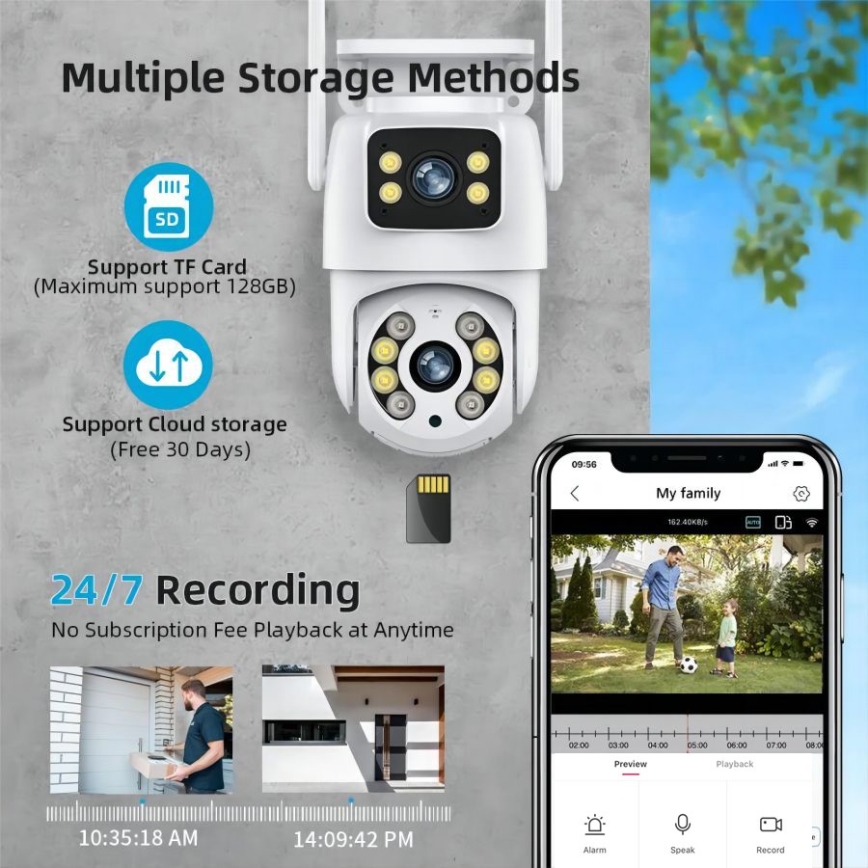 Immax NEO 07783L - Smart outdoor camera with sensor DOUBLE 355° P/T 2x2MP IP65 Wi-Fi Tuya