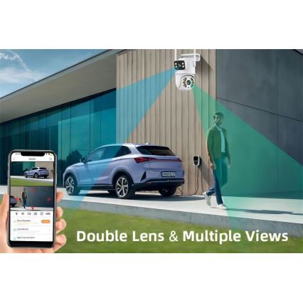 Immax NEO 07783L - Smart outdoor camera with sensor DOUBLE 355° P/T 2x2MP IP65 Wi-Fi Tuya