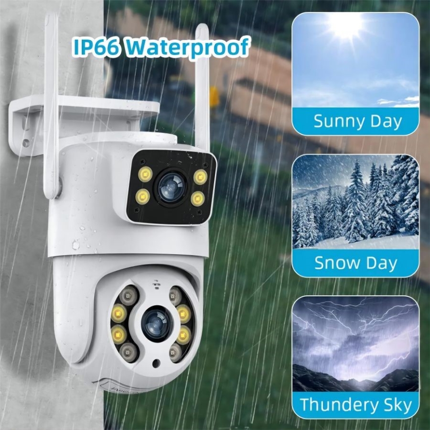 Immax NEO 07783L - Smart outdoor camera with sensor DOUBLE 355° P/T 2x2MP IP65 Wi-Fi Tuya
