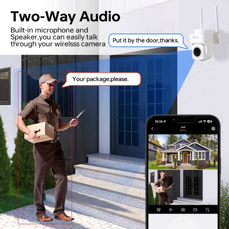 Immax NEO 07793L - Smart outdoor camera with sensor CUBE 4MP 5V IP65 Wi-Fi Tuya